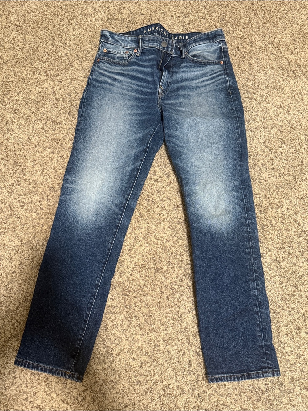 American Eagle Outfitters Men's Slim Straight Jeans - Medium Blue